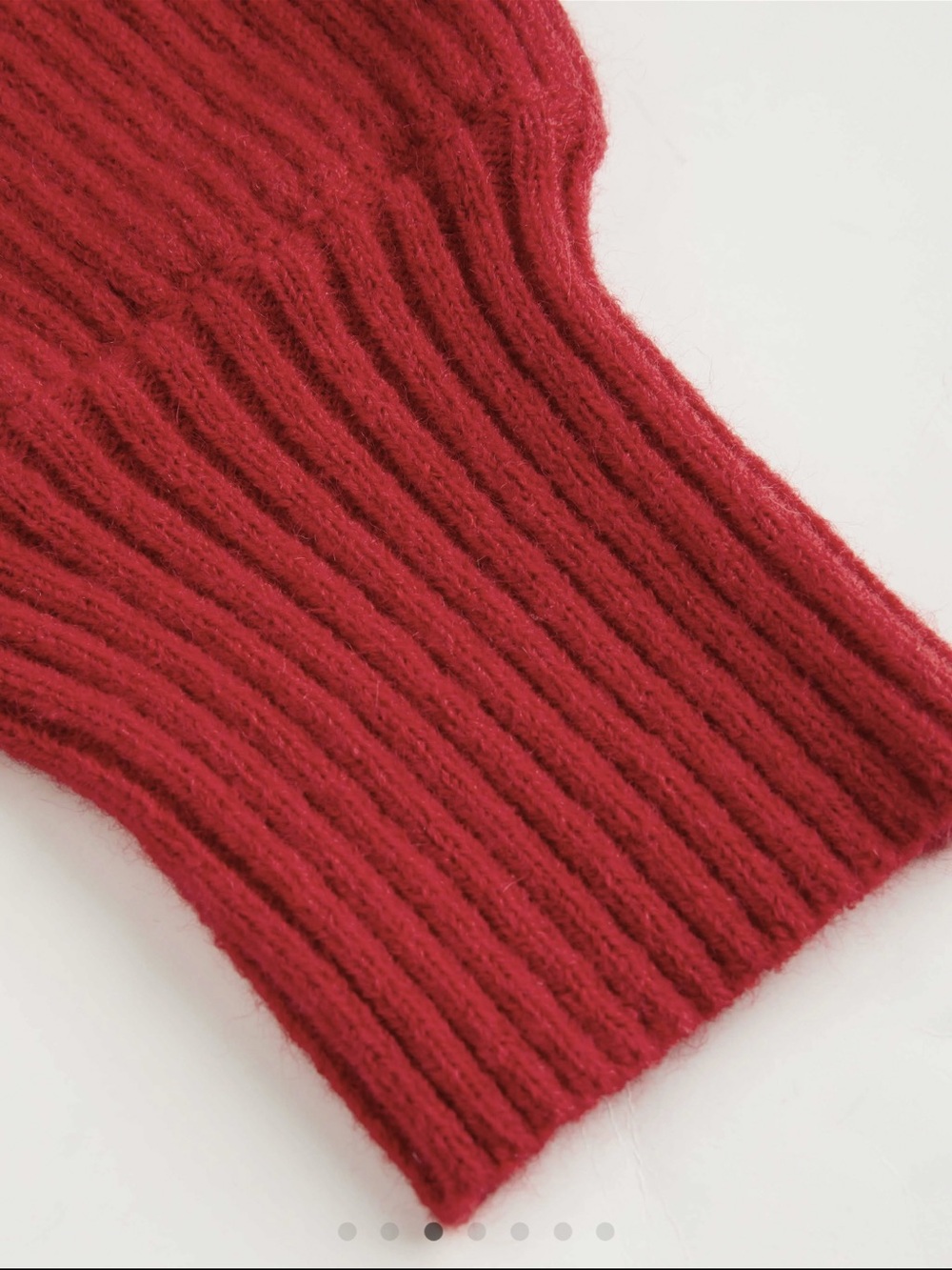 Cider Red Ribbed Midi Dress with Sweetheart Neckline and Slit - Picture 5 of 5